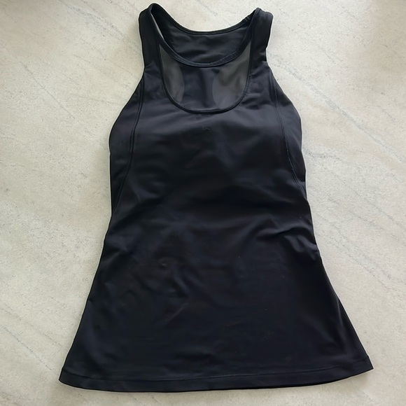 lululemon athletica Mesh With Me Tank Black Size 4 - Picture 4 of 7